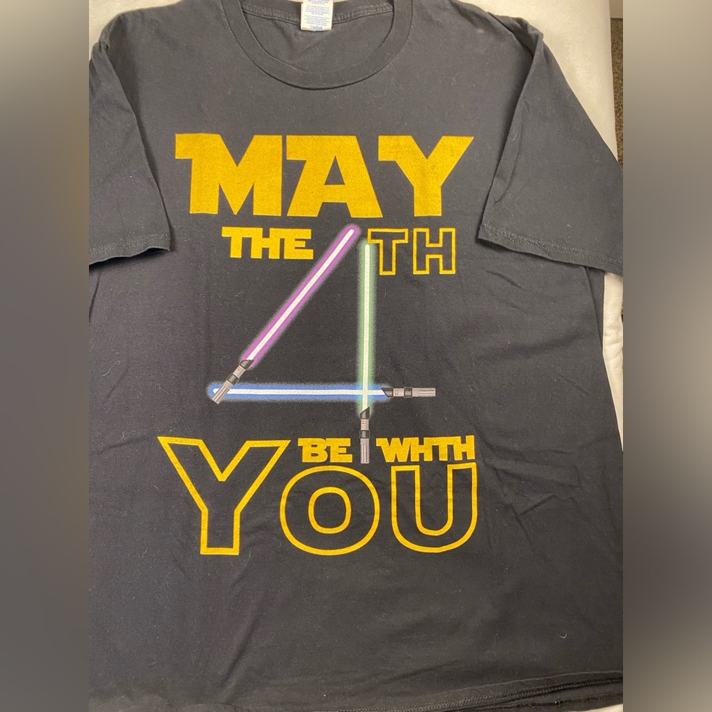 May the 4th be with you, Mens XL black tee shirt